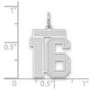 Black Bow Jewelry 14k White Gold, Jersey Collection, Medium Number 16 Pendant - 2 of 3