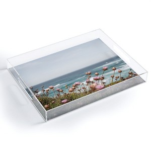 Henrike Schenk - Travel Photography Pink Flowers by the Ocean Acrylic Tray - Deny Designs - 1 of 4