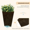 Syemin Outdoor Garden Raised Planter, Backyard Patio Planter Raised Bed for Flowers, Herbs, Brown, 16.25"*16.25"*35.75" - 3 of 4