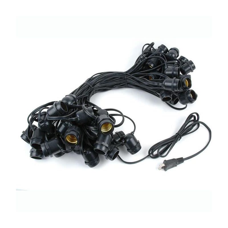 Novelty Lights Edison Outdoor String Lights with 50 In-Line Sockets Black Wire 100 Feet, 5 of 8