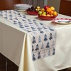 Unique Bargains Christmas Table Runner Blue White 72"x13" 1 Pc - 2 of 4