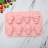 Unique Bargains Candy Mould 8-Cavity Skull Collection Candy Mould Hand Wash Pink 7.44"x5"x0.87" 1 Pc - 2 of 4