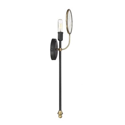 Oberyn Vintage Black and Brass Dimmable Wall Sconce