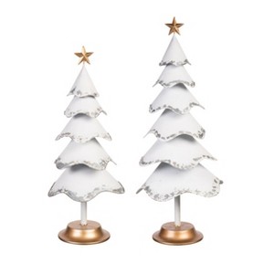 Transpac Metal Stacked Trees Set of 2 Home Decorations Christmas - 1 of 1