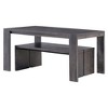 NicBex Dining Table Set for 4 Farmhouse Rectangular 3-piece Dining Set with 2 Wood Benches for Kitchen - 4 of 4
