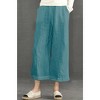 ECUPPER Womens Cotton Cropped Pants Loose Fit Wide Leg Capri Casual Plus Size Elastic Waist Trousers - 4 of 4
