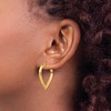 Black Bow Jewelry 3mm x 28mm Polished 14k Yellow Gold Knife Edge Heart Hoop Earrings - 3 of 4