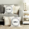Farmlyn Creek Set of 4 Plaid Throw Pillow Covers, 18x18 Inch Decorative Farmhouse Pillow Cases with Printed Designs and Tassels - 2 of 4
