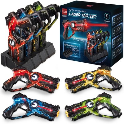 Laser Tag Set with Blaster, Drone and Vest for Kids and Adults - Infrared  Laser Tag Launchers Set of 4 Blasters, 4 Vests, 4 UFO Drone – Play222Usa