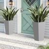Metal Tapered Planter – Large Outdoor & Indoor Garden Plant Pot with Drainage Hole and Rubber Plug, Stylish Burnished Grey Finish for Home and Patio - 3 of 4