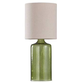 Seeded Glass Table Lamp Meadow Green Finish - StyleCraft