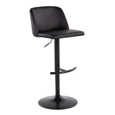 Toriano Contemporary Black Metal Adjustable Swivel Bar Stool