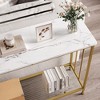 Whizmax Console Table, Sofa Tables Narrow Entryway Table with Glass Shelf and Metal Frame for Living Room, Foyer, Bedroom - 4 of 4