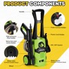 Unique Bargains 4000 PSI 2.6 GPM Power Washer with Angle-Adjustment Nozzle Foam Cannon Green - 2 of 4