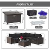 ALAULM Outdoor Patio Furniture Set Outdoor Sectional Rattan Sofa Set Brown Manual Wicker Patio Conversation Set with Cushions - 2 of 4