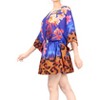 LA LEELA Women's Summer Mini Loose Holiday Beach Dress Coverups Swimwear Bathing Suit Dress Plus Size Fall Swimsuit Cover Ups 3X-4X Blue Floral - 4 of 4