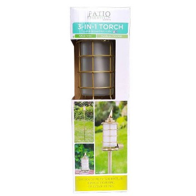 Patio Essentials 15.75" Lighthouse Metal Outdoor Torch Gold