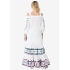 Roaman's Women's Plus Size Off-The-Shoulder Embroidered Top - 3 of 4