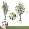 Garvee 5/6/7FT Artificial Eucalyptus Tree, Artificial Plant with White Planter，Large Faux Floor Plant Fake Silk Trees with Lights Home Decor Indoor - 4 of 4