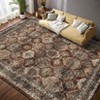 Vintage Oriental Printed Distressed Rug Washable Thin Low Pile Area Rugs for Living Room Indoor Retro Non Slip Soft Carpet for Bedroom - 2 of 4