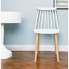 HomeRoots White And Natural Metal and Plastic Windsor Back Dining Side Chair - 2 of 4