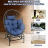 POCASSY Egg Chair Outdoor Glider Chair, All Weather Wicker Rattan Hammock Egg Chair with Head Pillow - 3 of 4