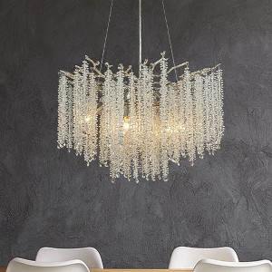 ALOADECOR Modern Glam Crystal Chandelier  Branch Style Pendant Ceiling Light for Dining Room Living Room - 1 of 4
