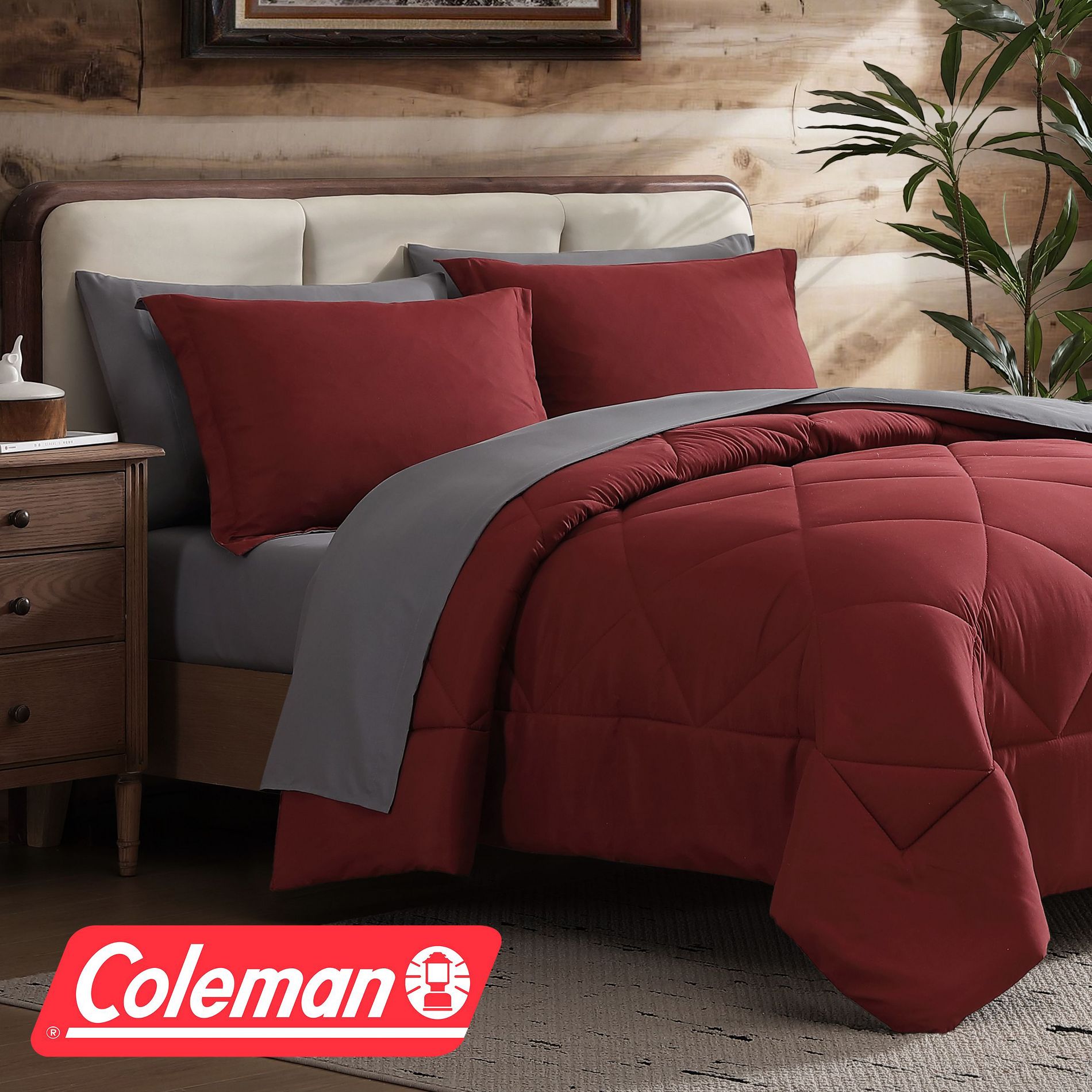 Coleman® 7 Piece Reversible Comforter & Sheet Set, All Season Bedding Set