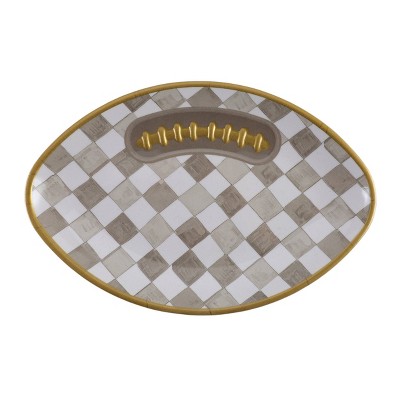 Cook With Color Checkered Football Serving Plate
