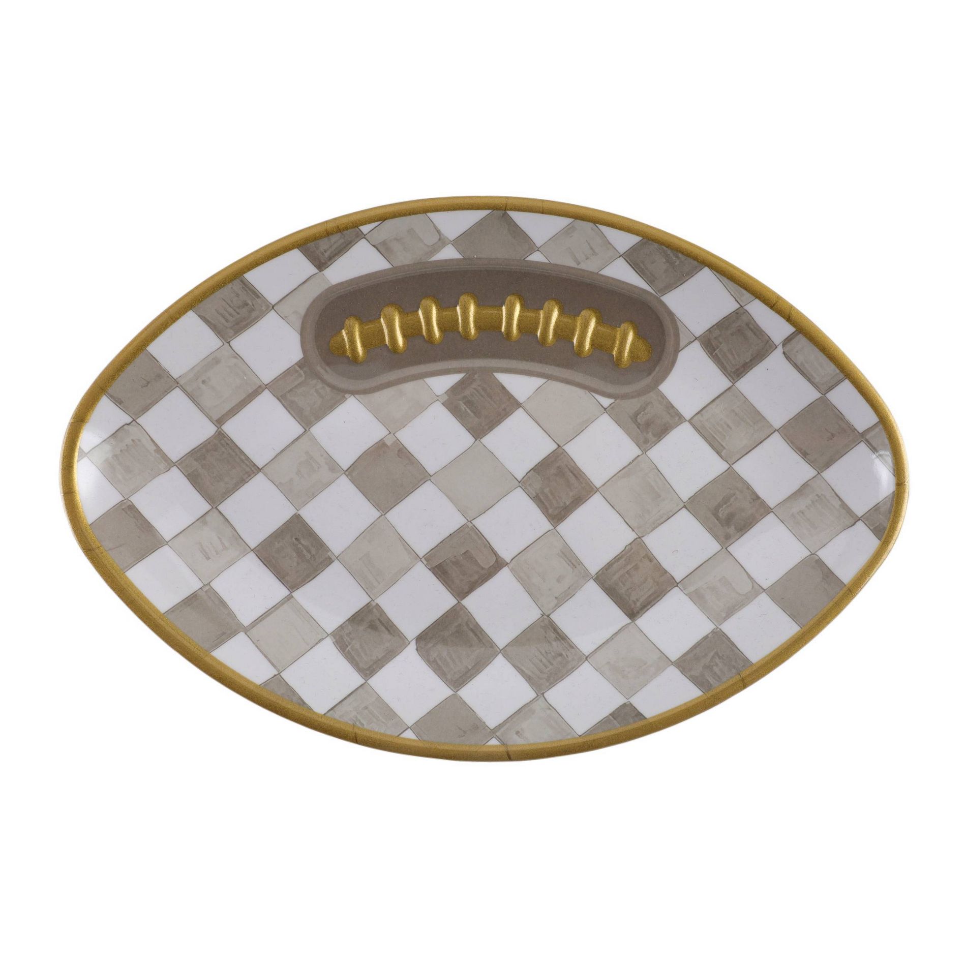 Cook With Color Checkered Football Serving Plate