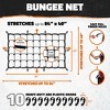 Mockins 36" X 20" Heavy Duty Bungee Net|Stretches to 84" X 40" | 10 Hooks - 3 of 4