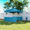 10' x 10' Pop Up Canopy Tent with 2 Half Sidewalls, UV50+ Instant Sun Shelter with Wheeled Carry Bag - 3 of 4