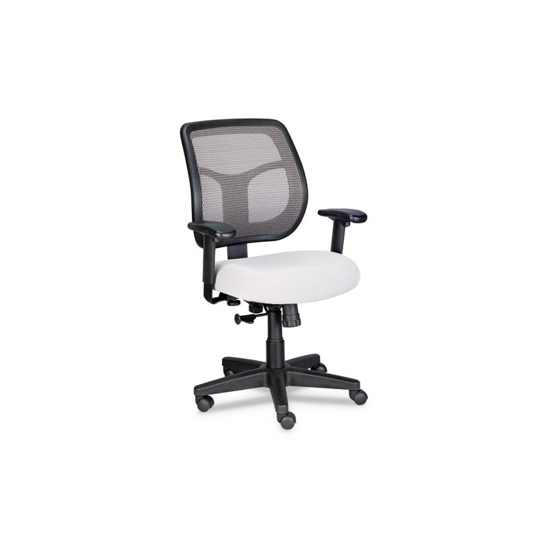 Eurotech Apollo Mid-Back Mesh Chair, 18.1" to 21.7" Seat Height, Silver Seat, Silver Back, Black Base, 5 of 8