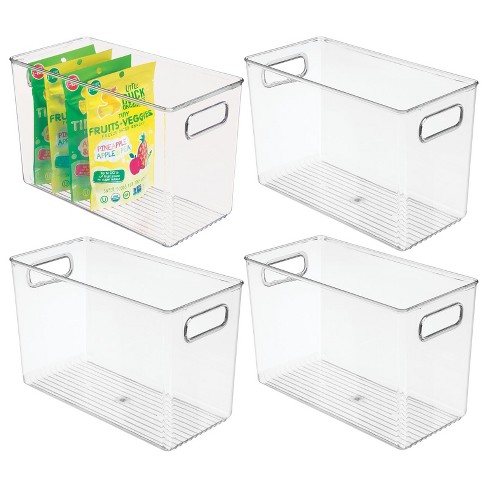 Mdesign Linus Plastic Kitchen Pantry Storage Organizer Bin With Handles, 4  Pack - Clear, 12 X 6 X 7.75 : Target