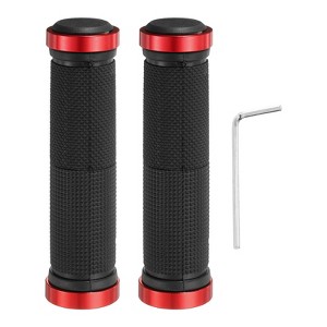Unique Bargains Non-Slip Mushroom Double Lock-on Bike Handlebar Grips 5.12" 1 Pair with Hex Wrench - 1 of 4