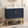Festivo Modern 36" Single Sink Freestanding Bath Vanity Navy - 2 of 4