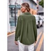 Womens  Linen Button Down Shirts Long Sleeve Cotton Casual Collared Shirt Loose Blouses Tops with Pocket - 3 of 4