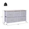 Yukimo 5-Drawer Fabric Storage Dresser, 40L Horizontal Organizer Cabinet with Removable Bins, for Bedroom, Living Room, or Home Office - 3 of 4
