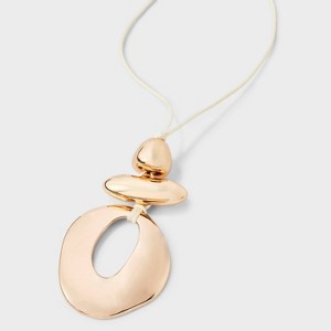 Stackable Geometric Beaded Corded Necklace - Universal Thread™ Gold: Lobster Claw Clasp, 3 Inch Extender - 1 of 4