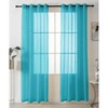 Home Mart Goods Turquoise Blue Sheer Window Grommet Curtain Set 84" Inches Long ( 2 Panels) - 2 of 4