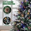 GustoWave 7.5 FT Pre-Lit Artificial Snow-Flocked Christmas Tree, 8-Mode 450-LED Light, Folding Stand, Pine Cones for Holiday Decor. - 4 of 4