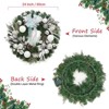 24 inch Lighted Christmas Wreath, Pre-Lit Xmas Wreath with Bow and Christmas Balls, Christmas Decorations,Christmas Wreath for Front Door,Windows,Wall - 2 of 4