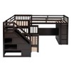 TIRAMISUBEST Twin-Twin over Full L-Shaped Bunk Bed With 3 Storage Drawers, Portable Desk and Wardrobe, Wooden Bunk Bedframe with Storage Staircase - 4 of 4