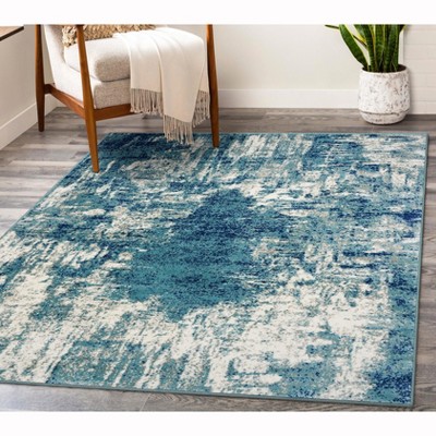 Luxe Weavers Modern Abstract Area Rug, Light Blue 6x9