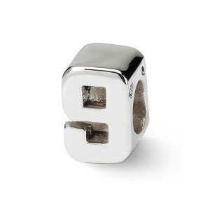 Black Bow Jewelry Sterling Silver Block Style, Number 9 Bead Charm - 1 of 3