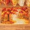 Collections Etc Beautiful Autumn Forest Scene Cushioned Bath Mat Orange - 2 of 2