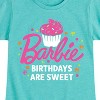 Girls' - Barbie - Birthdays Are Sweet Cupcake Fitted Short Sleeve Graphic T-Shirt - 2 of 4