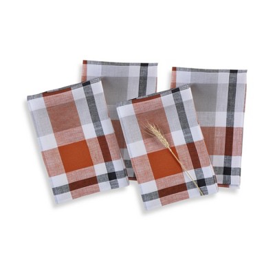 Solino Home Fall Buffalo Check Linen Dinner Napkins