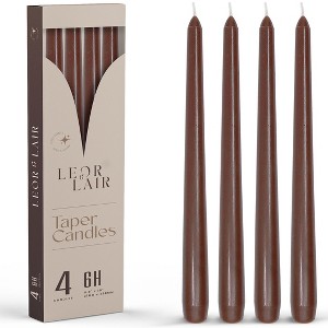 Leor & Lair 10" Taper Candles - 4 Pack - Unscented Tapered Candlesticks for Dinner, Home, and Holiday - 1 of 4