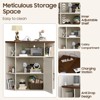 Corner Storage Cabinet with USB Ports and Outlets, 6-Cubby Bookshelf - 3 of 4